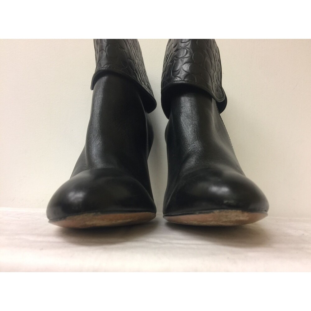 Coach Signature Svintage Hoes Boots Mackenna Black Leather Size 7.5 B View 3